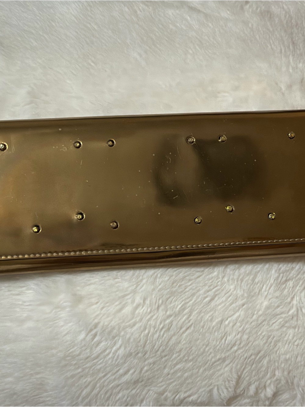 Gucci Gold Patent Studded Clutch